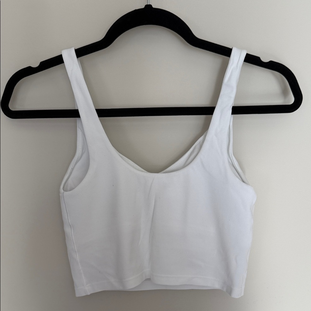 White Cropped Sports Bra - Picture 3 of 4